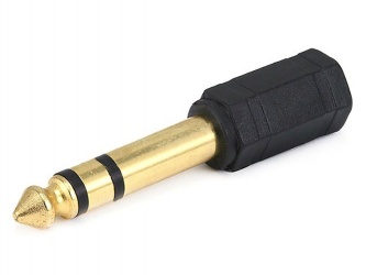 QVS Adaptador de Audio 6.5mm Macho - 3.5mm Hembra, Negro 