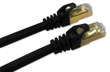 QVS Cable Patch Cat7 S-STP Blindado RJ-45 Macho - RJ-45 Macho, 3 Metros, Negro 