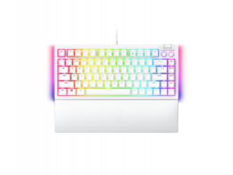 ﻿Teclado Gamer Razer Blackwidow V4 75% RGB, Teclado Mecánico, Switch Tactile, Alámbrico, Blanco (Inglés) 