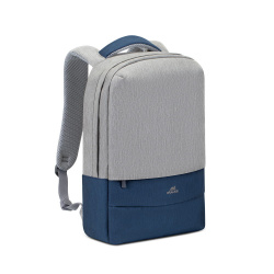 Rivacase Mochila de Poliéster 7562 GREY/DARK BLUE para Laptop hasta 15.6