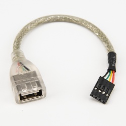 Rocstor Cable USB A Hembra - 4 Pin Molex Macho, 60cm, Transparente 