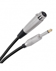 Romms Cable Extensión AUX 6.3mm Macho - XLR Hembra, 6 Metros, Negro/Plata 