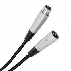 Romms Cable AUX XLR Macho - XLR Hembra, 3 Metros, Negro 