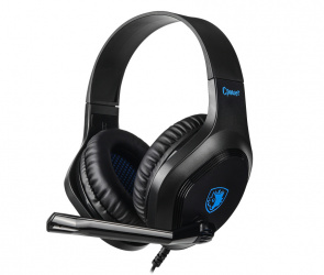 SADES Audífonos Gamer CPower, Alámbrico, 1.2 Metros, 3.5mm, Negro/Azul 