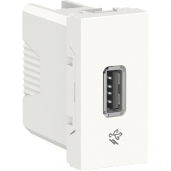 Schneider Electric Tomacorriente S70547004, 1x USB-A, 127 - 240V, 1A, Blanco 