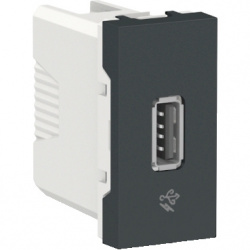 Schneider Electric Tomacorriente USB S70547094, 1 Enchufe, 127V, Grafito 