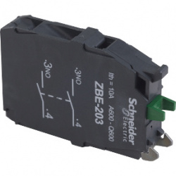 Schneider Electric Bloque de Contacto Auxiliar ZBE203, 2NA, Negro 