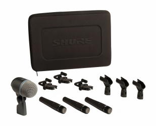 Shure Kit Micrófonos para Batería DMK57-52, Alámbrico, Negro, incluye Micrófonos/Accesorios de Montaje/Maletín 