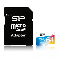 Memoria Flash Silicon Power Elite, 64GB MicroSDXC UHS-I Clase 10, con Adaptador 
