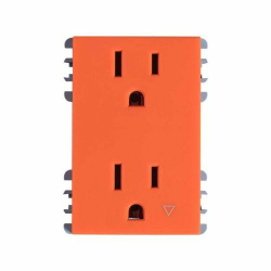 Simon Tomacorriente 2600426-133, 2 Enchufes, 127V, 16A, Naranja 