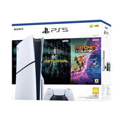 Sony PlayStation 5 Slim Standard Edition 1TB, WiFi, Bluetooth 5.1, Blanco/Negro - Incluye Juegos Returnal y Ratchet & Clank 