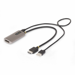 StarTech.com Cable DisplayPort 1.4 Hembra - HDMI 2.1 Macho, Full HD, 120Hz, 31 cm, Negro/Plata 