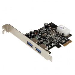 StarTech.com Tarjeta PCI Express con Fuente Molex, 2 Puertos USB 3.0 