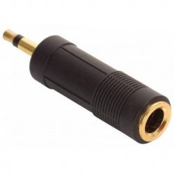 Steren Adaptador de Audio Elite 3.5mm Macho - 6.3mm Hembra, Negro 