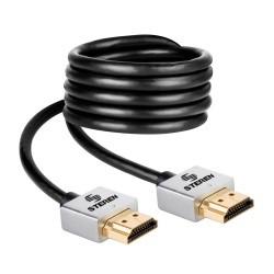 Steren Cable Ultra Delgado HDMI Macho - HDMI Macho, 4K, 90cm, Negro/Blanco 