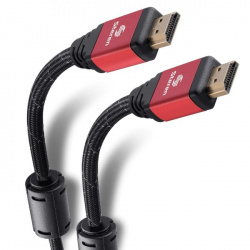 Steren Cable HDMI con Filtros de Ferrita HDMI Macho - HDMI Macho, 4K, 60Hz, 7.2 Metros, Rojo 
