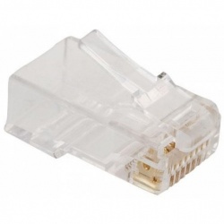 Steren Conector Cat5e RJ-45, para Cable Redondo, Transparente, 1 Pieza 