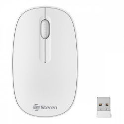 Mouse Steren Óptico COM-5714, RF Inalámbrico, 1200DPI, Blanco 