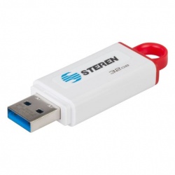 Memoria USB Steren MFD-032, 32GB, USB 3.2, Blanco/Rojo 