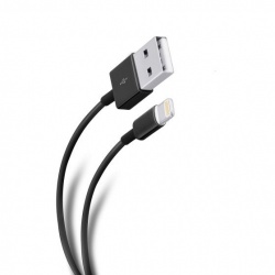 Steren Cable Ultra Delgado Lightning Macho - USB A Macho, 1 Metro, Negro 