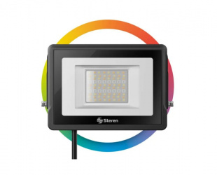 Steren Reflector LED SHOME-1230, Inteligente, Luz Cálida RGB, 30W, Negro 