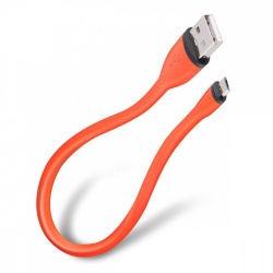 Steren Cable USB A Macho - Micro USB Macho, 25cm, Naranja 