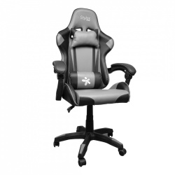 Stylos Silla Gamer SGSI02, hasta 115kg, Negro/Gris 