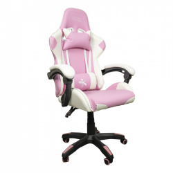 Stylos Silla Gamer SGSI02, hasta 115kg, Rosa/Blanco 