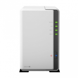 Synology DiskStation DS218J NAS de 2 Bahias, max. 2 x 12TB, Marvell Armada 385 88F6820 1.30GHz, USB 3.0, Blanco ― no incluye Discos 