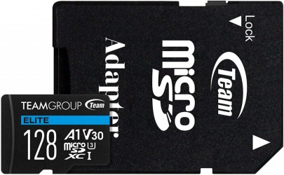 Memoria Flash Team Group Elite A1, 128GB MicroSD UHS-I Clase 3, con Adaptador SD 