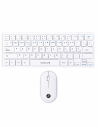 Kit de Teclado y Mouse TechZone TZACCBI04, RF Inalámbrico, USB, Blanco (Español) 