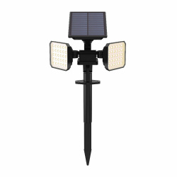 Tecnolite Lámpara Solar LED con Estaca para Piso Zolbene II, Exteriores, Luz Cálida Brillante, 1,6W, 155 Lúmenes, Negro 