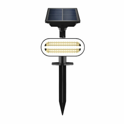 Tecnolite Lámpara Solar LED con Estaca para Piso Zolbene III, Exteriores, Luz Cálida Brillante, 1.6W, 130 Lúmenes, Negro 