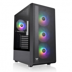 Gabinete Thermaltake S200 TG ARGB, Midi-Tower, ATX/Micro-ATX/Mini-ITX, USB 3.0, sin Fuente, 3 Ventiladores Instalados, Negro 