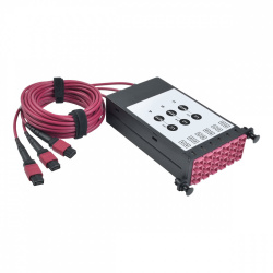 Tripp Lite by Eaton Módulo Multiconector de 12 Adaptadores Fibra Óptica, x3 MTP/MPO, Negro/Rojo 