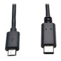 Tripp Lite by Eaton Cable Micro-USB-B Macho - USB-C Macho, 1.8 Metros, Negro 