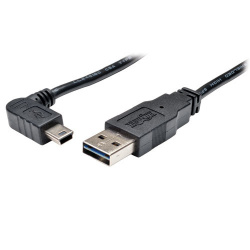 Tripp Lite by Eaton Cable USB Macho - Mini-USB B Macho Angulado, 90cm, Negro 