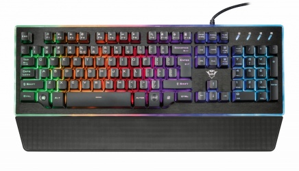 Teclado Gamer Trust GXT 860 RGB, Teclado Semi-Mecánico, Alámbrico, Negro (Español) 