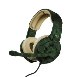 Trust Audífonos Gamer GXT 411C Radius, Alámbrico,1 Metro, 3.5mm, Verde/Camuflaje 