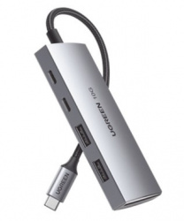 ﻿Ugreen Hub USB-C 3.2 - 2x USB 3.2, 2x USB-C 3.2, 10 Gbit/s, Gris 