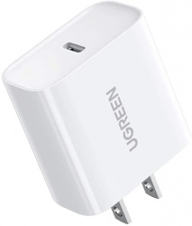 Ugreen Cargador de Pared 60449, 18V, 1x USB C, Blanco 