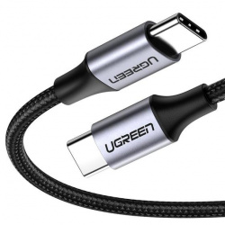 Ugreen Cable de Carga Rápida USB-C Macho - USB-C Macho, 1 Metro, Negro 