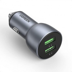 Ugreen Cargador para Auto CD213, 36W, 2x USB-A, Gris 