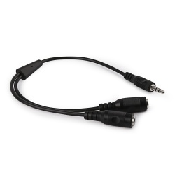 V7 Divisor de Audio, 3.5mm - 2x 3.5mm, Negro 