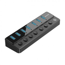 Vention Hub USB C - 7x USB 3.0, 5 Mbit/s, Negro 