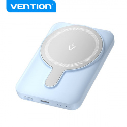 Cargador Portátil Vention Power Bank VT-FHSL0, Inalámbrico, 5.000mAh, Azul 