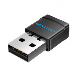 Vention Adaptador de Red USB AC600, Alámbrico, 433 Mbit/s, Negro 