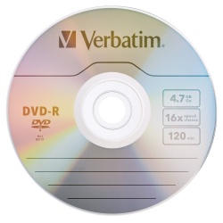 Verbatim Disco Vírgen para DVD, DVD-R, 16x, 4.7GB, 1 Pieza 