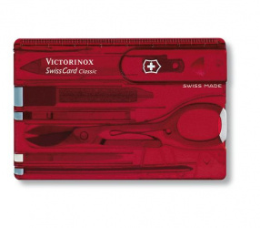 ﻿Victorinox Navaja Multiherramienta Swiss Card, 10 Funciones, Rojo 