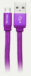 Vorago Cable USB 2.0 A Macho - Micro USB B Macho, 1.5 Metros, Morado 